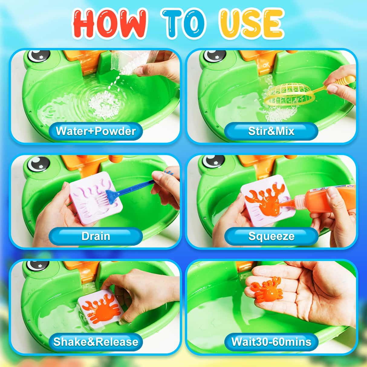 Glow in The Dark Water Craft Toy DIY Elf Kit for Boys Girls - 20 Color Gel & 12 Molds DIY Water Pets, Magic Craft Kit in Water Creative Handmade Water Art Set for Kids Age 3 4-8 8-12 Maiwaput