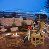 Plawdlik Folding Adirondack Chair, SGS Tested, Wooden Textured with Cup Holder, Heavy All-Weather HDPE Comfortable Set Poolside Backyard Lawn Teak Plawdlik