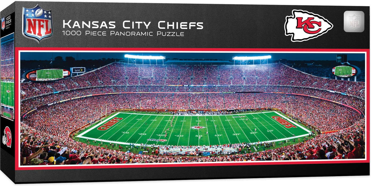 MasterPieces 1000 Piece Sports Jigsaw Puzzle - NFL Kansas City Chiefs Center View Panoramic - 13"x39" Masterpieces
