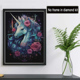 Reofrey DIY Diamond Art Kits for Adults Horse, Animal Full Drill Round Rhinestone Diamond Painting Kits, Cross Stitch Embroidery Canvas for Crafts Home Wall Decor 30x40cm Reofrey