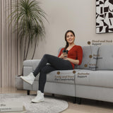 85 Inch Modern 3 Seater Sofa for Living Room, Deep Seat Chenille Couch with Adjustable Wide Armrest & Plush Backrest, Button Tufted Comfy Bedroom Sofa, Easy Assembly, Grey IDEALHOUSE