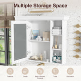 Virubi 36 Inch Wall Mounted Medicine Cabinet, Bathroom Storage Cabinet with Mirror Door and 6 Adjustable Open Shelf, Mirror Cabinet for Bathroom (White) Virubi