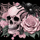 APTDYIGL 5D Halloween Pink Skull Diamond Painting Kits for Adults Beginner,Rose SpiderSpecial Shape Diamond Art Kits,DIY Full Drill Diamond Dot with Gem Art Kits,Home Wall Decor 11.8x11.8inch APTDYIGL
