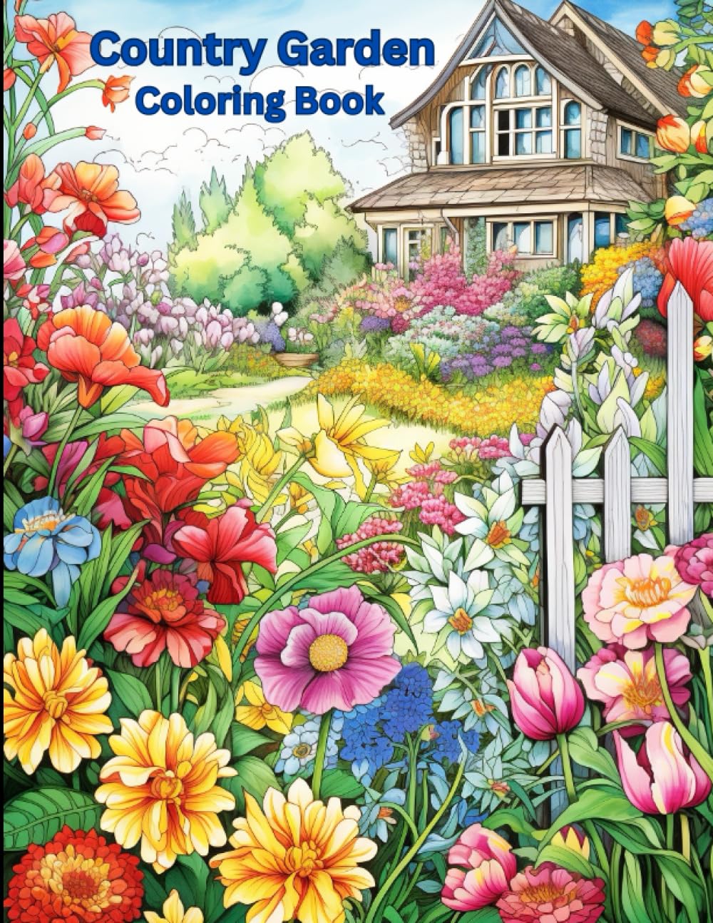 Country Garden Coloring Book: Calming colouring book for all ages (Nature) WoodArtSupply