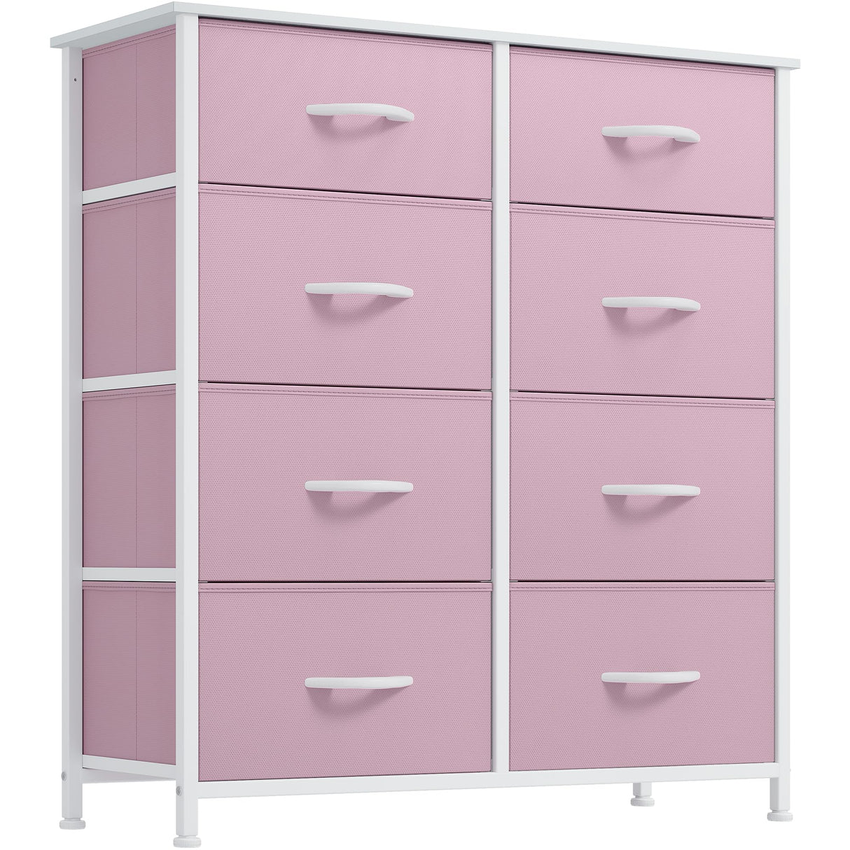YITAHOME 8 Drawers Fabric Dresser - Storage Tower Unit Organizer Unit for Living Room & Closets - Sturdy Steel Frame & Easy Pull Fabric Bins (Cool Light Grey) YITAHOME