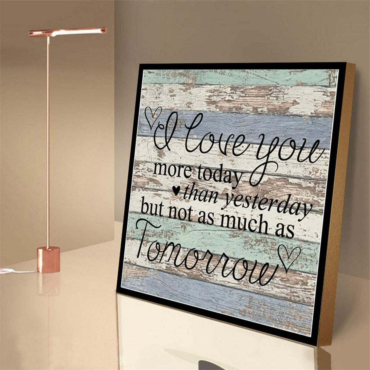 YALKIN 5D Diamond Painting Kits for Adults, DIY Diamond Number Rhinestone Painting Kits for Adults and Embroidery Diamond Arts Craft Home Decor 11.82X11.82 inch (Love You More Today) … YALKIN