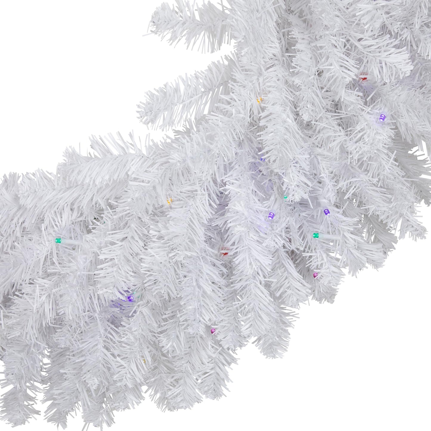 Northlight Pre-Lit White Pine Battery Operated Christmas Wreath - 36" - Multicolor LED Lights