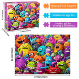 Jigsaw Puzzles for Adults 1000 Piece Puzzle for Adults 1000 Pieces Puzzle 1000 Pieces-Crazy Colorful Monsters HUADADA