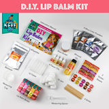 KEFF 51Pcs Lip Balm Making Kit - DIY Set for Natural Ingredients - Make Your Own Lip Gloss & Lip Balm for Kids Makeup Kit with Beeswax, Shea Butter, Flavor Oils, Mica Color Powders KEFF