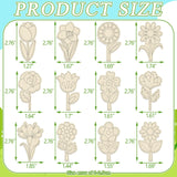 Relaxgiant 48 Pcs Wooden Spring Flowers for Kids DIY Blank Unfinished Wood Flowers Ornaments Crafts Wooden Flower Ornaments Spring Wooden Arts and Crafts for Kids Art Painting Projects Hanging Decor Relaxgiant