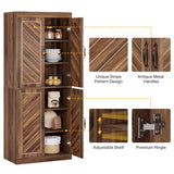 Tribesigns 69" Tall Kitchen Pantry Cabinet, Farmhouse Pantry Kitchen Cabinet with 4 Doors and 4 Adjustable Shelves, Rustic Wood Cupboard for Kitchen, Dining Room, Living Room Tribesigns