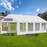 YITAHOME 13x26FT Party Tent Heavy Duty PVC Wedding Event Shelters White Upgraded Galvanized Ripple Canopy with Large Roof Removable Sidewalls & 2 Storage Bags 600D Oxford Commercial YITAHOME