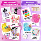 Sunrad 1500+ PCS Fashion Designer Kits for Girls with 6 Mannequins, DIY Arts & Crafts Sewing Kit for Kids Doll Clothes Making Toys, Birthday Gifts for Girls Age 6 7 8 9 10 11 12+ Sunrad