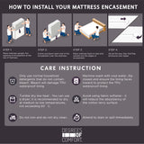 Queen Size Mattress Encasement Deep Pocket, Dustmite Protector, Cover 15-18 Inch, 3M Scotchgard Degrees of Comfort