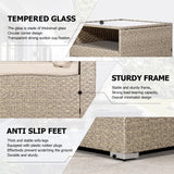 7-Piece Wicker Patio Furniture Set, Outdoor Conversation Set Sectional Sofa with Water Resistant Thick Cushions and Coffee Table, Beige Earth patio