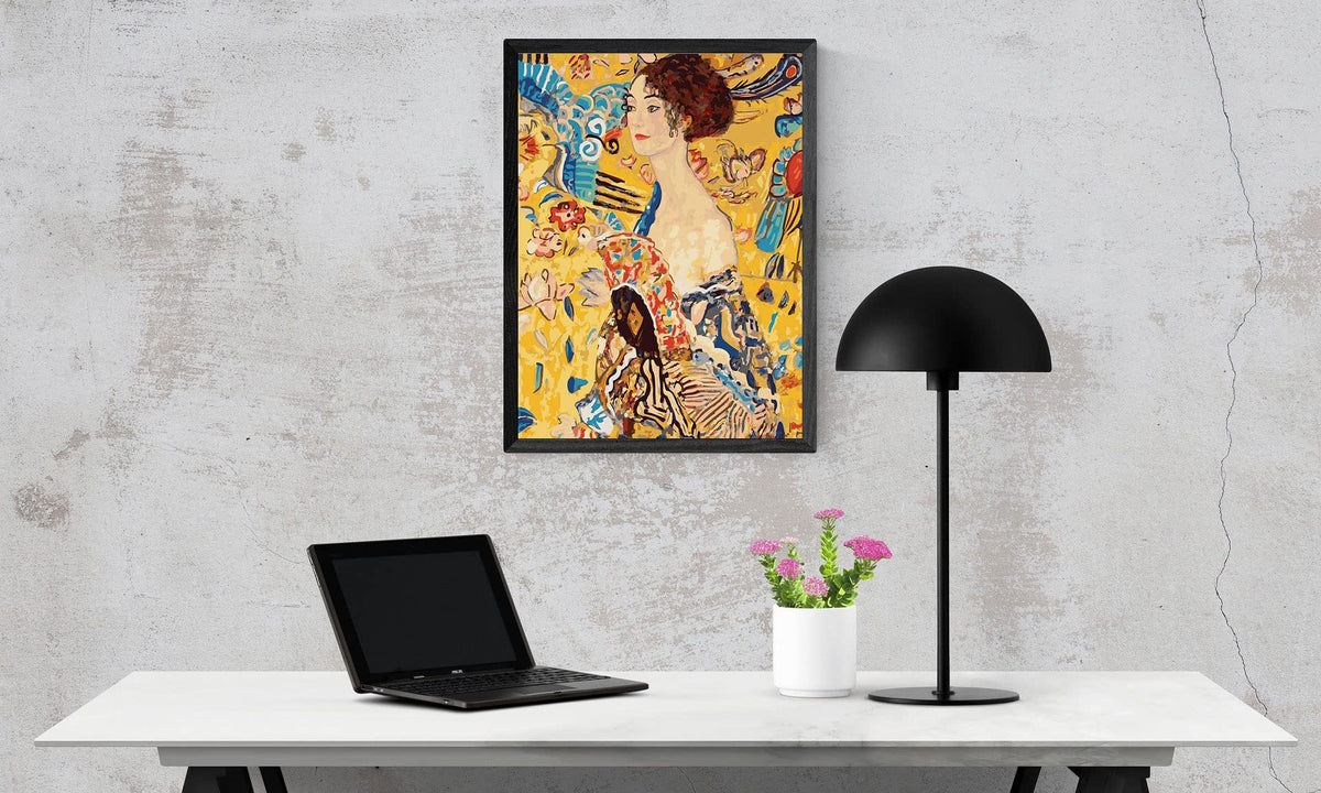 DoMyArt Acrylic Paint by Number Kit for Adults - World Famous Painting16X20 Inch (Lady with a Fan) DoMyArt