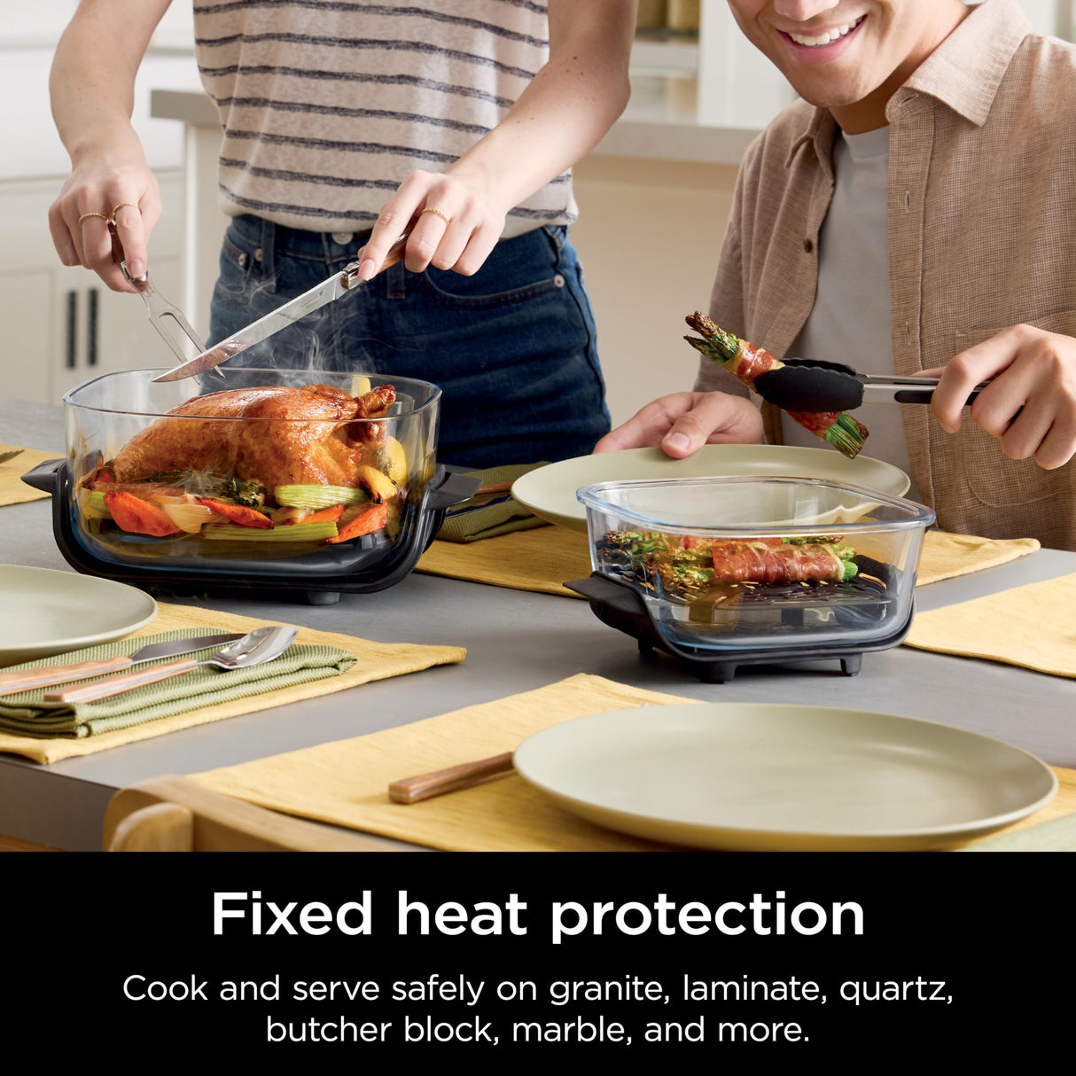 Ninja Crispi Air Fryer, Microwave, Freezer & Dishwasher Safe, Non Toxic Glass Portable Cooking System, 4 QT & 6 Cup Glass Containers with Storage Lids, Easy Meals, Air Fry, Bake, Green, FN101SG Ninja