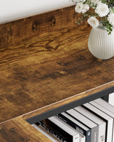 Aquzee Large 5-Tier Corner Bookshelf - Modern Tall Corner Shelf Storage Display Rack with Sturdy Metal Frame - Perfect for Living Room, Home Office, Books and Decor Display Aquzee