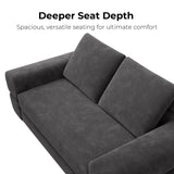 LIKIMIO Convertible Sleeper Sofa Bed Floor Sofa 3-in-1 No Assembly, Foldable Mattress with Corduroy Upholstery Dark Grey, Lounge Loveseat Couch for Living Room Studio Guest Room LIKIMIO