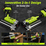 TaskStar Electric Grease Gun Kit: 2025 Upgraded 2-in-1 Battery Powered Grease Gun with 2 * 4000mAh Batteries, 90 Degree Coupler Adapter, Efficient for Farmers, Equipment Operators and Homeowners TaskStar