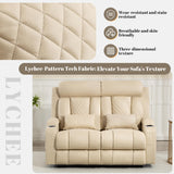 Neptane Zero Wall Hugger Power Reclining Loveseat with Adjustable Headrest, Power Loveseat Recliner Sofa with USB&Type-C Ports, Wall Hugger Loveseat Recliner for Living Room(Beige, 2 Seater) Neptane