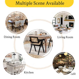 GOOLON Rattan Dining Chairs Set of 4, Rattan Chairs 18 Inch Seat Height for Dining Room, Modern Cane Dining Chair with Woven Backrest, Comfortable Seat, Sturdy Wood Frame for Indoor Kitchen, Black GOOLON