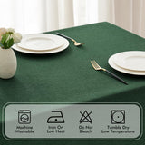 MIULEE Hunter Green Thick Polyester Linen Rectangle Tablecloth Decorative Cutouts Waterproof Stain and Wrinkle Resistant Table Cloth Christmas Holiday Table Cover for Dining Kitchen, 52 x 70 inch MIULEE