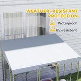 PawHut 79" Large Catio Outdoor Cat Enclosure, Galvanized Steel Outdoor Cat House with 420D Waterproof Canopy for 1-3 Large Cat, Walk-in Cat Cage with Sleeping Box, Jumping Platforms, Silver PawHut