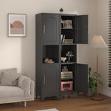 Polup Slim Bathroom Storage Cabinet, 75" Tall Freestanding Narrow Cabinets for Small Spaces, Skinny Metal Storage Cabinet with Doors and Shelves for Living Room, Kitchen, Black - Assembly Required Polup