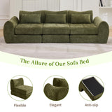 MAXMAXX 102" Cloud Sofa, 4-in-1 Folding Sofa Bed, Floor-Standing Boneless Couch, Futon Sofa Bed for Living Room, Bedroom and Entertainment Room (Green) MAXMXX