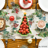 Artoid Mode Xmas Trees Silhouette Christmas Table Runner, Seasonal Winter Kitchen Dining Table Decoration for Home Party Decor 13x72 Inch Artoid Mode