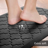 Kitchen Mat [2 PCS] Cushioned Anti-Fatigue Floor Mat, Waterproof Non-Skid Ergonomic Comfort Foam Rugs, Standing Mat for Kitchen, Floor,Office, Sink, Laundry(Black) SoftDuo