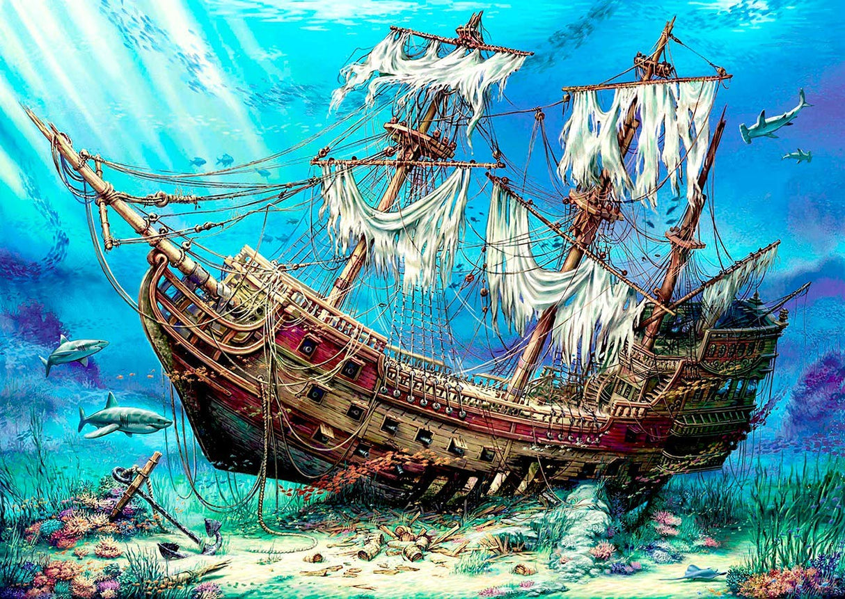 Anatolian Puzzle - Shipwreck Sea, 1500 Piece Jigsaw Puzzle, #4558 (ANA4558) Multicolor Anatolian