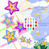 57 Pcs Star Princess Fairy Wands Kit Make Your Own Princess DIY Art Craft Magical Wand Include 18 Star Wooden Fairy 9 Gem Stickers 20 Ribbons 10 Markers Party Supply Chinco