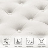 kinmars Ottoman with Storage,50.2-inch Upholstered End of Bed Storage Bench for Bedroom,for The Living Room,for Entryway, with Button and Safety Hinges,Detachable (White) kinmars