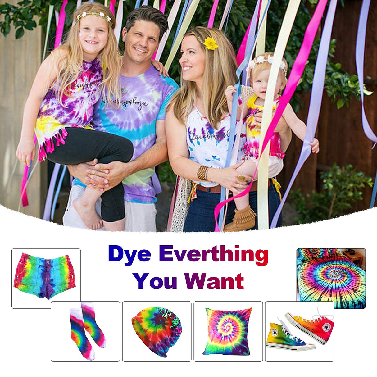 Large Tie Dye Kit for Kids and Adults - 239 Pack Permanent Tie Dye Kits for Clothing Craft Fabric Textile Party Group Handmade Project (Dye up to 60 Medium Adults T-Shirts!) YRYM HT