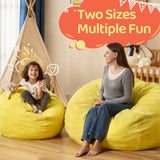 Cansunna Bean Bag Chairs Teardrop Bean Bag Chair Beanbag Chair with Memory Foam Filled Machine Washable Cover for Living Room, Bedroom (Small,Yellow) Cansunna