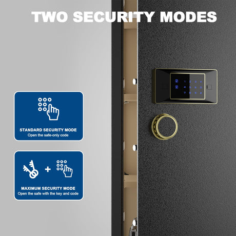 TIGERKING【𝟐𝟒𝟑 𝐋𝐁𝐒】 𝑯𝒆𝒂𝒗𝒚 𝑫𝒖𝒕𝒚 6-8 Gun Safe, Large Gun Safes for Home Rifle and Pistol, Gun Cabinets for Rifles and Shotguns with 3 Removable Shelf TIGERKING