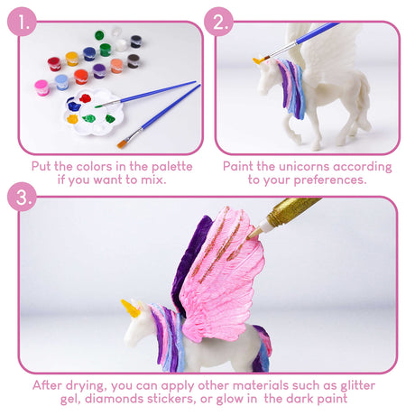 BONNYCO Unicorns Gifts for Girls Painting Kit with 18 Figurines Painting for Kids with Glow in The Dark | Girl Toys 3 4 5 6 7 8 9 10 Years Crafts Kids Gifts Birthday Christmas | Unicorn Toys Niñas BONNYCO