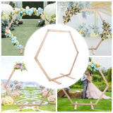 Wedding Arch W7.1XH6.1 FT, Hexagon Wooden Arch for Ceremony,Hexagon Arch Backdrop Stand Event Party Stand for Outdoor, Indoor Gdrasuya10