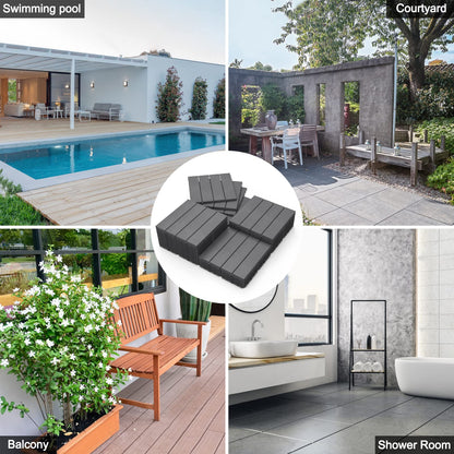 30 sq.ft Plastic Interlocking Deck Tiles,12"x12" Waterproof Anti-Fading High Load Bearing,Maintenance Free,Cost Saving,for Balcony Garden Patio Bathroom Indoor Outdoor