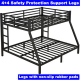 SIMPLEZC Upgraded Version Thicken Metal Queen Over King Bunk Bed, Stronger Heavy-Duty Steel Bunk Bed Queen Over King Size, Queen Bunkbeds Frame with Ladder, Easy Assemble (Queen/King) SIMPLEZC