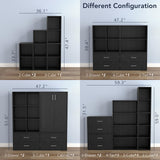 HOMES: INSIDE + OUT Apexa 3 Cube Storage Organizer Shelves, Stackable Wood Bookcase Fits Cubby Bins for Organization, Dorm Teen Room Decor & Home Office, Black HOMES: INSIDE + OUT