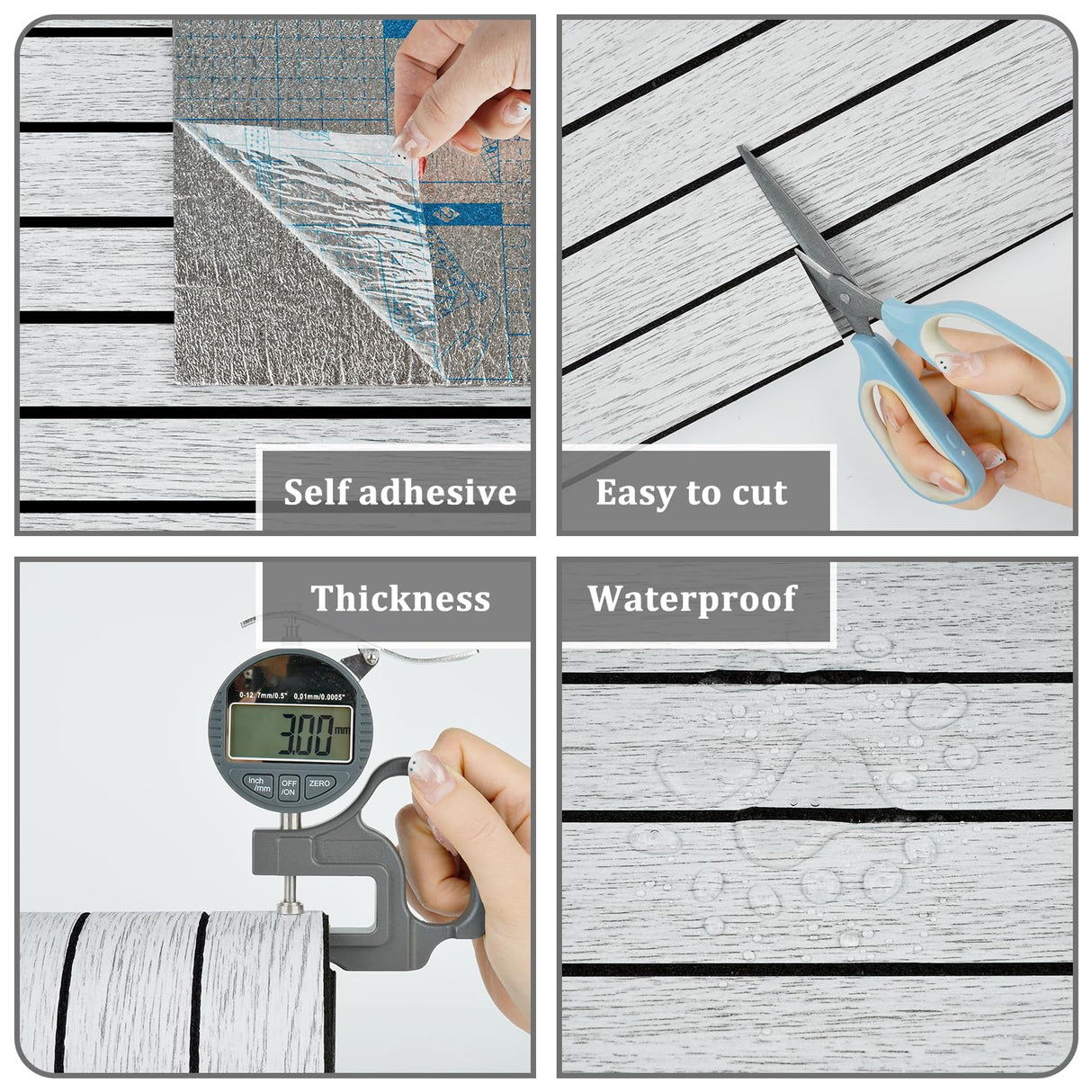 STICKEEP White/Grey 3D Wood Slat Panels for Walls Peel and Stick PVC Slat Wall Paneling Soundproof Self Adhesive Faux Wooden Slatted Panel for Wall Decor Interior Living Room Bedroom 120"x 12" STICKEEP