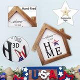 Barsha Space Interchangeable Seasonal Decor Welcome Sign,Rustic Square Wood Farmhouse Hallway Ornaments or Wall Hanging Outdoor,Holiday Decorations for All Seasons(Holiday Replaceable) Barsha Space