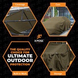 Xpose Safety Canvas Tarp - 10oz Olive Drab Poly Canvas Tarps Heavy Duty Water Resistant with Brass Grommets- Multipurpose Outdoor Tarpaulin for Camping, Canopy, Trailer, Equipment Cover 20' x 40' Xpose Safety