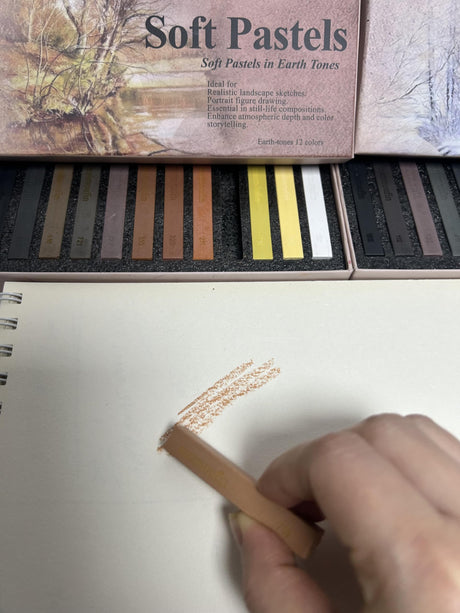 MAIMOUFIN 12-Pack Earth Tone Square Soft Pastels Water-Soluble Blendable Artist Drawing Pastels Set for Artists & Hobbyists Drawing, Painting & Sketching (Brown) MAIMOUFIN