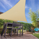 E&K Sunrise 15' x 15' x 15' Sun Shade Sail Triangle Canopy Shade Cover UV Block for Patio Backyard Garden Outdoor (Sand) E&K
