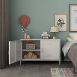 Elitehouse 2 Door Metal Accent Cabinet,White Metal Storage Cabinet with Adjustable Shelf,2-Tier Office Cabinet,Multipurpose Metal Locker Storage Cabinet for Office Home,Music Studio Elitehouse