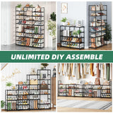 Simple Trending 8-Tier Shoe Rack Large Capacity 64 Pairs Tall Shoe Shelf, Sturdy Metal Shoe Organizer for Entryway, Closet, Bedroom, Black Simple Trending